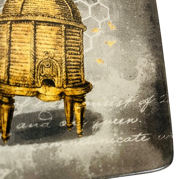 Vintage-Inspired Creative Co-Op  Chad Barrett Honeycomb Ceramic Square Plate 4" - Picture 7 of 7